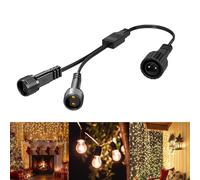Lamptobe Distribuidor de Luces para Iluminación Navideña de 1 a 2 en Forma de Y - 2 Pin Cable de Extensión IP65 Impermeable para Luces de Carámbano, de Cortina y de Globo G40