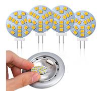 Lamptobe G4 LED 12V blanco cálido, 2W equivalente a 20W halógeno, G4 base bi-pin, AC/DC 12V, 2700K, 120 ° gran angular, 220LM, adecuado para iluminación bajo armario, no regulable, paquete de 4