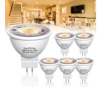 Lamptobe Gu5.3 Mr16 LED 12V Light, 6W Foco blanco cálido 3000K Spot Reemplazo 58W Lámpara reflector Bombilla 480lm Foco 38 °Ángulo de haz, Focos Sin Parpadeo AC/DC 12V, No regulable(6 piezas)