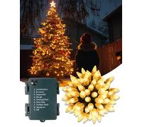 Lamptobe Luces Navidad a Pilas, 50 LED Blanco Caliente Luces Navidad 5 Metros, 8 Modos, IP44 Resistente al agua, Ideal para NAVIDAD, Fiestas y Reuniones