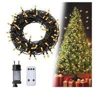 Lamptobe Luces Navideñas para Árbol de Navidad Interior/Exterior, Guirlanda LED con Enchufe, 6W 100 LED 10M Impermeable IP66, Blanco Cálido Regulable con 8 Modos de Iluminación, Temporizador