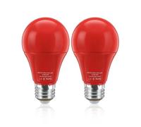 Lamptobe Luz Roja Nocturna Melatonina E27-9W Bombilla LED E27 Luz Roja para Dormir Bombilla Terapia Roja 0% Luz Azul para Dormitorios, Habitaciones de Bebés, Lectura, No Regulables (Paquete de 2)