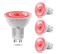 Lamptobe Rojo Bombillas LED GU10 de 5w Foco,MR16 luz Rojo no Ajustable, ángulo de haz 120 °,halógeno 50w Equivalente,Para iluminación Paisajística y decorativa,Iluminación ambiental