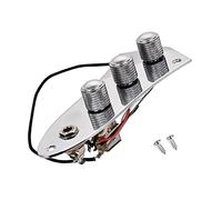 LAMSAM Placa de control precableada para bajo jazz, placa de control de bajo J cargada con arnés de cableado, potenciómetros de empuje y tracción, conector de salida de contacto completo, como piezas