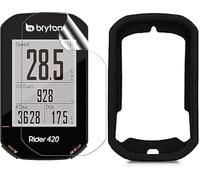 Lamshaw 【2 Unidades】 Funda Protectora con láminas TPU Compatible para Bryton Rider 420/320, Funda de Silicona Suave y Resistente a Golpes para Bryton Rider 420/320 (Negro)