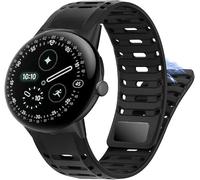 Lamshaw 【2025 Nuevo Diseño】 Cinta de silicona suave para deportes, compatible con Google Pixel Watch 4 45mm y Pixel Watch 3 (Negro)
