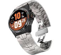 Lamshaw 20mm 22mm 24mm Correa de Acero Inoxidable para Ticwatch, Brazalete de Metal para Hombre, Compatible con Ticwatch Atlas, Pro 5 Enduro, Pro 3, E3, GTH, Pulsera de Repuesto. (titanio, 24mm)