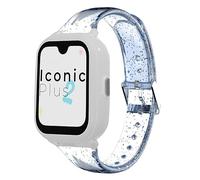 Lamshaw 20mm Correas de Compatible con SaveFamily Iconic Plus 2/ SaveFamily Senior/SaveFamily SaveWatch Plus 4G Correas- Cintas de Silicona Suave Transparente (Azul)