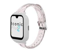 Lamshaw 20mm Correas de Compatible con SaveFamily Iconic Plus 2/ SaveFamily Senior/SaveFamily SaveWatch Plus 4G Correas- Cintas de Silicona Suave Transparente (Rosa)