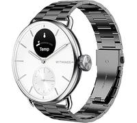 Lamshaw Brazalete de acero inoxidable 18-20mm compatible con Withings ScanWatch 2 42mm, Horizon, Steel HR 40mm/HR Sport, ScanWatch 38mm/Light, Move, Move ECG, Steel. (Negro, 20mm)
