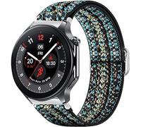 Lamshaw Cinta de Repuesto Compatible con OnePlus Watch 3, 2 46mm / 2R / 1 / 43mm SmartWatch- Elástica, Transpirable y Ajustable de Nylon con Liberación Rápida (Cielo azul bohemio, 22mm)