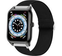 Lamshaw Cinturón elástico de nylon ajustable de 20mm para reloj inteligente-Repuesto compatible para EGQINR P88,Popglory P22/P32/P36,CanMixs P22,EGQINR Watch HT, SOUYIE HT,IDW18 (Negro)