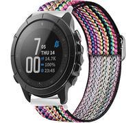 Lamshaw Cinturón elástico de nylon ajustable de 22mm para reloj inteligente-Repuesto compatible para Wahoo ELEMNT Rival Smartwatch (Arco Iris bohemio)