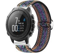 Lamshaw Cinturón elástico de nylon ajustable de 22mm para reloj inteligente-Repuesto compatible para Wahoo ELEMNT Rival Smartwatch (Flor púrpura)