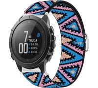 Lamshaw Cinturón elástico de nylon ajustable de 22mm para reloj inteligente-Repuesto compatible para Wahoo ELEMNT Rival Smartwatch (Rosa&Azul)