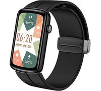 Lamshaw Compatible con 16mm SHANG WING LYNN2 correa |Compatible con Mingdaln M4, Amzhero D26, RLQA D26E, FFFTITNES Band3, KALINCO P76 Hebilla de Correa Deportivas Magnético Silicona (Negro)