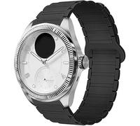 Lamshaw Compatible con Correas 18mm-20mm magnéticas de Silicona para Withings ScanWatch 2, Nova, Horizon, Steel HR, Move y más - Cierre Fuerte Ideal para Deporte (Negro, 20mm)