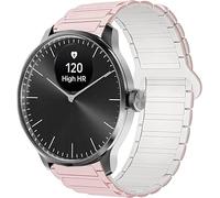 Lamshaw Compatible con Correas 18mm-20mm magnéticas de Silicona para Withings ScanWatch 2, Nova, Horizon, Steel HR, Move y más - Cierre Fuerte Ideal para Deporte (Rosa, 18mm)