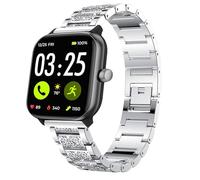 Lamshaw Compatible con Spade & Co Health Smartwatch 4 correas, joyería de metal con diamantes de imitación, correa deportiva para hombres y mujeres, compatible con Spade & Co Health Smartwatch 4 de