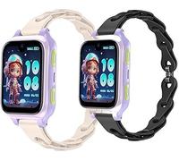 Lamshaw Compatible LAGENIO Reloj Inteligente16mm correa,correa de reemplazo hueco de silicona elástica de liberación rápida,compatible LAGENIO K9 Kid Smartwatch 1,78 Pulgadas (Negro+Blanco)