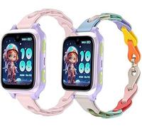 Lamshaw Compatible LAGENIO Reloj Inteligente16mm correa,correa de reemplazo hueco de silicona elástica de liberación rápida,compatible LAGENIO K9 Kid Smartwatch 1,78 Pulgadas (Color+Rosa)
