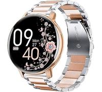 Lamshaw Correa Compatible con AIMIUVEI/NAIXUES/HASAKEI/SLOKSFil/tuercas S53 Reloj Inteligente Mujer 1.39 Pulgadas -Banda de Acero Inoxidable,Mecanismo de Liberación Rápida (Negro&Oro rosa)