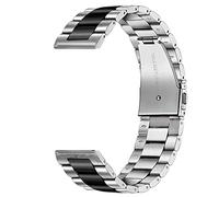 Lamshaw Correa Compatible con AIMIUVEI/NAIXUES/HASAKEI/SLOKSFil/tuercas S53 Reloj Inteligente Mujer 1.39 Pulgadas -Banda de Acero Inoxidable,Mecanismo de Liberación Rápida (Negro&Plateado)