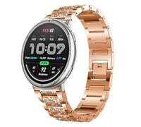Lamshaw Correa Compatible con Amazfit Active 2,Bling Diamond Metal Bandas de repuesto,20mm/22mm No Gap, Metal Metálica Acero Reloj Repuesto Inteligente Smartwatch Pulseras (Rosa, 22mm)