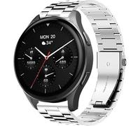 Lamshaw Correa Compatible con Hama Smartwatch 8900 1,32"/ 8900 1,43"-Banda de Acero Inoxidable,Mecanismo de Liberación Rápida (Plateado, 20mm)
