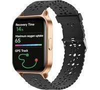 Lamshaw Correa Compatible con ICE Fit 1.0 1.78" - Pulsera Deportiva de Silicona para Mujer/Niña - Cómoda,Transpirable y Ajustable - Reemplazo de Malla de Encaje Delgado (Negro)