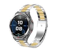 Lamshaw Correa Compatible con OUKITEL BT12/BT10/BT50/BT20/BT50/BT80/BT101/BT2/BT103 Smartwatch -Banda de Acero Inoxidable de Liberación Rápida, Duradera (Plateado&Oro)