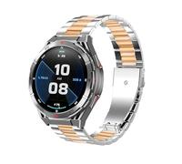 Lamshaw Correa Compatible con OUKITEL BT12/BT10/BT50/BT20/BT50/BT80/BT101/BT2/BT103 Smartwatch -Banda de Acero Inoxidable de Liberación Rápida, Duradera (Plateado&Oro rosa)