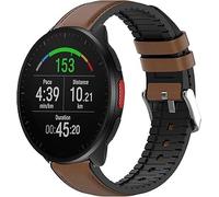 Lamshaw Correa compatible con Polar Smartwatch 20mm/22mm, piel y silicona transpirable, reemplazo para Unite, Ignite, Pacer, Vantage V3, Grit X Pro, Vantage M/M2 (Marrón, 20mm)