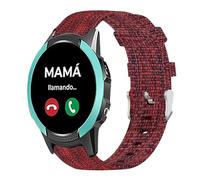 Lamshaw Correa Compatible con SaveFamily 18mm Correa, Compatible con SaveFamily Slim 4G/SaveFamily Enjoy Respirable Nylon Tela Correas de Repuesto para Mujeres y Hombres (Rojo)