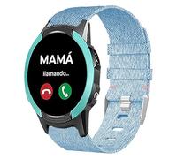 Lamshaw Correa Compatible con SaveFamily 18mm Correa, Compatible con SaveFamily Slim 4G/SaveFamily Enjoy Respirable Nylon Tela Correas de Repuesto para Mujeres y Hombres (Azul)