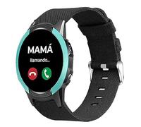 Lamshaw Correa Compatible con SaveFamily 18mm Correa, Compatible con SaveFamily Slim 4G/SaveFamily Enjoy Respirable Nylon Tela Correas de Repuesto para Mujeres y Hombres (Negro)