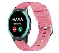 Lamshaw Correa Compatible con SaveFamily 18mm Correa, Compatible con SaveFamily Slim 4G/SaveFamily Enjoy Respirable Nylon Tela Correas de Repuesto para Mujeres y Hombres (Rosa)