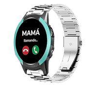 Lamshaw Correa Compatible con SaveFamily Slim 4G/SaveFamily Enjoy-Banda de Acero Inoxidable de 18mm Liberación Rápida, Duradera (Plata)