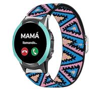 Lamshaw Correa Compatible con SaveFamily Smartwatch 18mm - Nylon Elástico Ajustable para SaveFamily Slim 4G/SaveFamily Enjoy- Banda Deportiva de Repuesto (Azul y Rosa)
