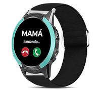 Lamshaw Correa Compatible con SaveFamily Smartwatch 18mm - Nylon Elástico Ajustable para SaveFamily Slim 4G/SaveFamily Enjoy- Banda Deportiva de Repuesto (Negro)