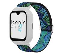 Lamshaw Correa Compatible con SaveFamily Smartwatch - Nylon Elástico Ajustable para SaveFamily Iconic Plus 2/Senior/SaveWatch Plus 4G - Banda Deportiva de Repuesto (Planos)