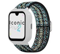Lamshaw Correa Compatible con SaveFamily Smartwatch - Nylon Elástico Ajustable para SaveFamily Iconic Plus 2/Senior/SaveWatch Plus 4G - Banda Deportiva de Repuesto (Cielo azul bohemio)