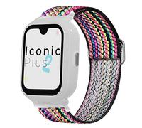 Lamshaw Correa Compatible con SaveFamily Smartwatch - Nylon Elástico Ajustable para SaveFamily Iconic Plus 2/Senior/SaveWatch Plus 4G - Banda Deportiva de Repuesto (Arco Iris bohemio)