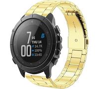 Lamshaw Correa Compatible con Wahoo ELEMNT Rival SmartWatch-Banda de Acero Inoxidable,Mecanismo de Liberación Rápida (Oro)