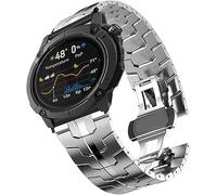 Lamshaw Correa de acero inoxidable para Coros Nomad Smartwatch con cierre plegable - Compatible con modelos Coros Nomad Smartwatch- Pulsera metálica de repuesto (Plateado)