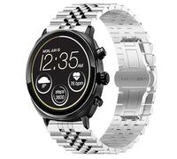 Lamshaw Correa de metal de acero inoxidable sólido de 22 mm con cierre plegable de mariposa, compatible con reloj inteligente Citizen CZ, pantalla táctil inteligente CZ Gen 2 Casual 41 mm, Sport 44 mm