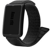 Lamshaw Correa de Nylon en Bucle Compatible con Amazfit Reloj Inteligente- Brazalete Ultra Ligero, Secado Rápido, Lavable - para Amazfit Helio Strap y Smart Band Fitness Tracker (Negro)