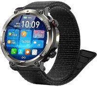 Lamshaw Correa de Nylon en Bucle Compatible con W50 PRO Inteligente- Brazalete Ultra Ligero, Secado Rápido, Lavable - para Baolubao/Blackview W50PRO-1,45 Pulgadas reloj (Negro)