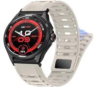 Lamshaw Correa Deportiva de Silicono Transpirable y Antisudor - Compatible con Ticwatch Atlas, Pro 5 Enduro, Pro 5, Pro 3 Ultra BT/LTE version, Pro, Pro S, Pro 4G, E2, S2 (Blanco, 24mm)