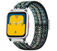 Lamshaw Correa Elástica de Nylon Sólo Compatible con BIGGERFIVE Smartwatch BW02/BW01, Pulseras Elásticas Ajustables de Nylon Deportivo de Repuesto (Cielo azul bohemio)